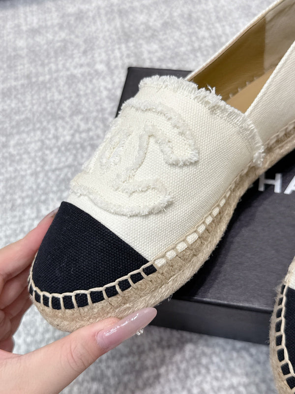 CC Espadrilles Black White Canvas 653921