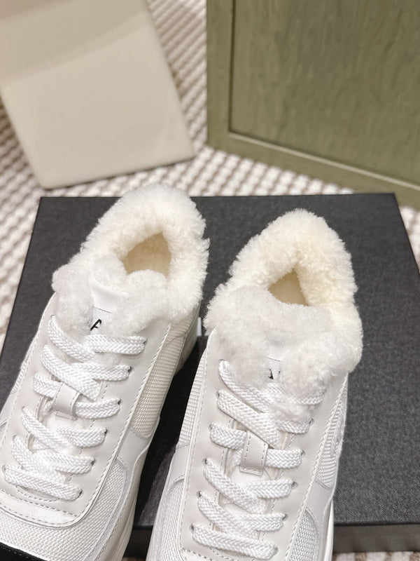 CC 26s Sneakers In White Synthetic Fabric And Calfskin Black Suede