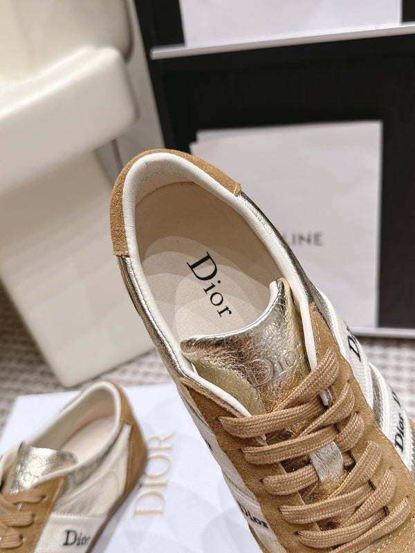 CD Ribbon Sneaker Brown Sliver Suede Leather 930295