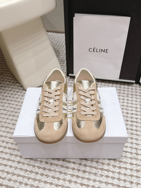 CD Ribbon Sneaker Sliver Khaki Suede Leather 930298