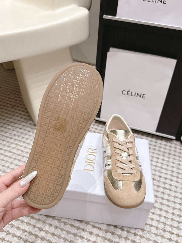 CD Ribbon Sneaker Sliver Khaki Suede Leather 930298