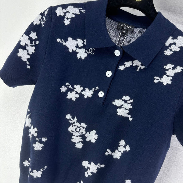 CC Polo Navy Blue & White Wool 346020