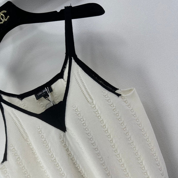 CC 26S Knit Cami Tank Top White Cotton 348994