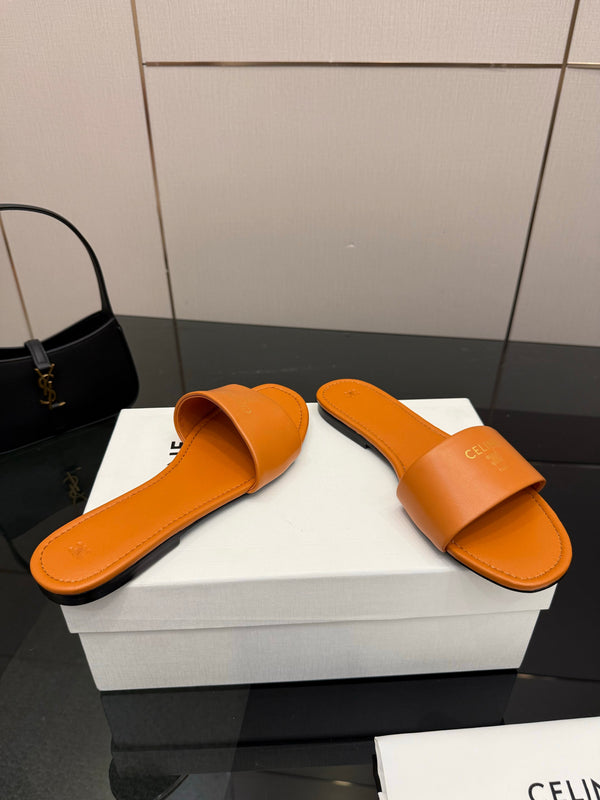 CL Coast Mule Orange Calfskin 725654