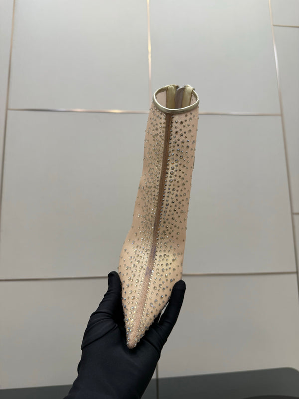 CL 26s Thea Ankle Boots 10cm Beige Mesh 828172