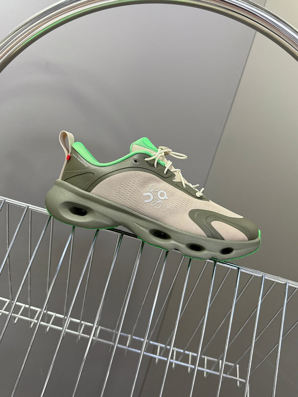 Loewe x On Cloudsolo Sneakers Khaki Green/Sand Polyester and Mesh 536844