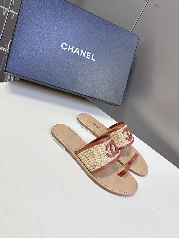 CC Spring Summer 2026 Mules Beige Brown Raffia Lambskin 635523