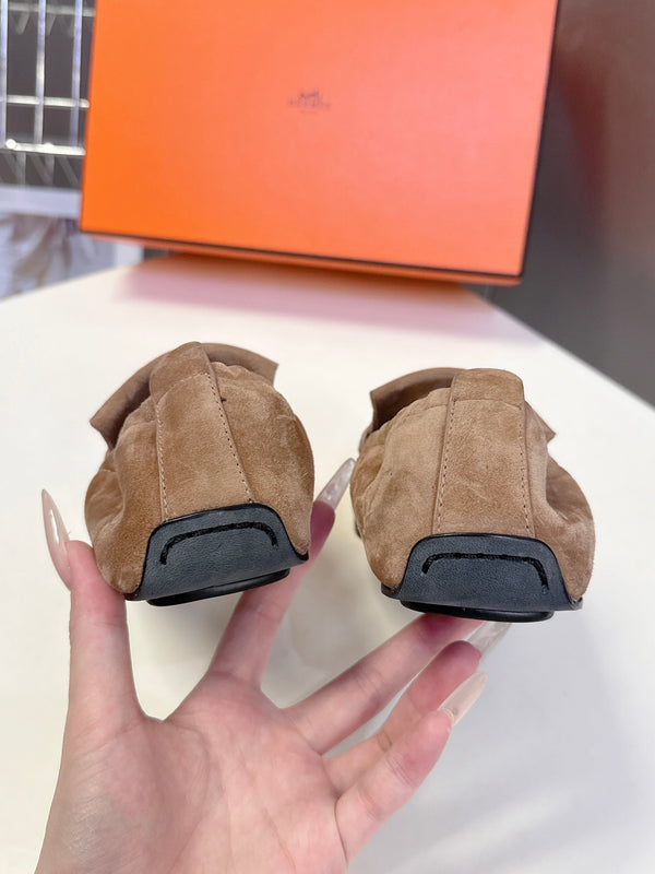 HM 26S Nod Loafers 1.5cm Khaki Suede 113810