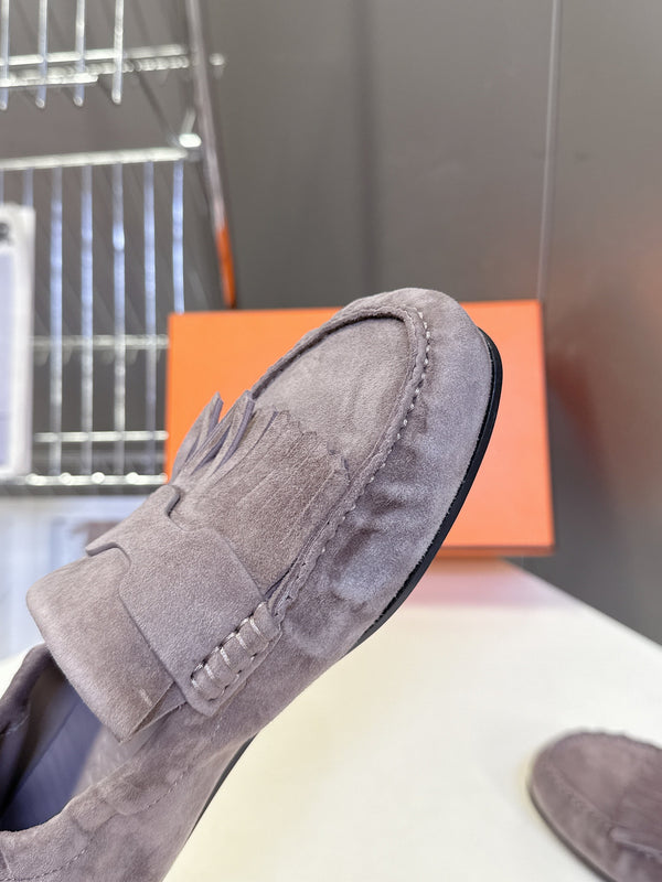 HM 26S Nod Loafers 1.5cm Dark Grey Suede 113813