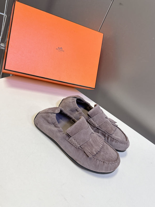 HM 26S Nod Loafers 1.5cm Dark Grey Suede 113813
