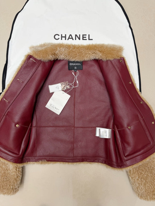 CC 2026 Jacket Camel Lambskin Silk 435597