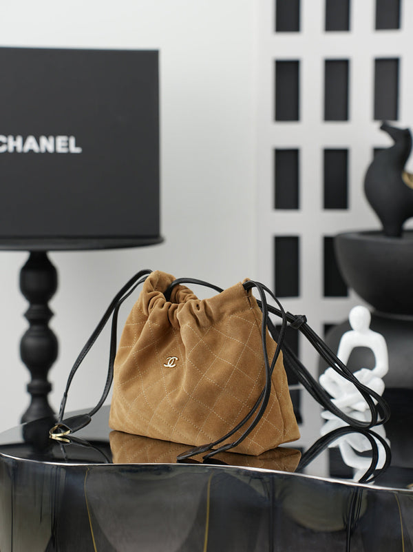 Chanel 2026 Lucky Bag 22cm Brown Suede