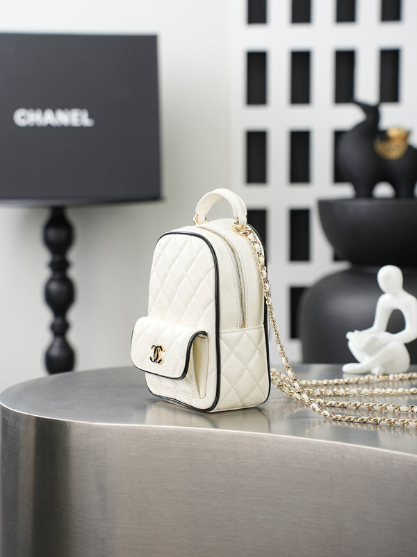 CC π¨π·ππππ Mini Backpack White Lambskin