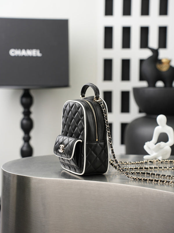 CC π¨π·ππππ Mini Backpack Black Lambskin