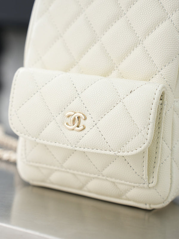 CC π¨π·ππππ Mini Backpack White Caviar