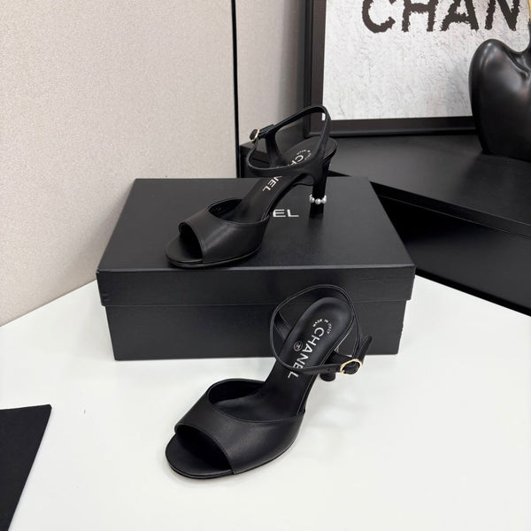 CC 25 Heel Sandals 80mm Black Lambskin 368822