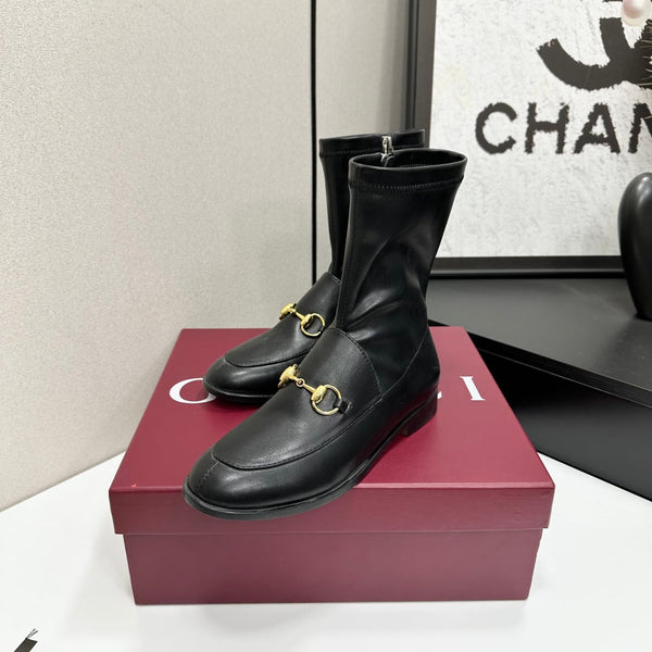 GG Jordaan Horsebit Ankle Boots 2.5 Black Sheepskin 626775
