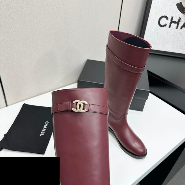 CC FW 2026 Long Flat Boot Burgundy Cowhide 925679