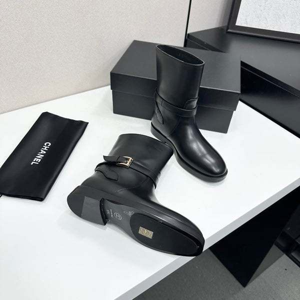 CC 26S Buckle Botines 3cm Black Leather 109271