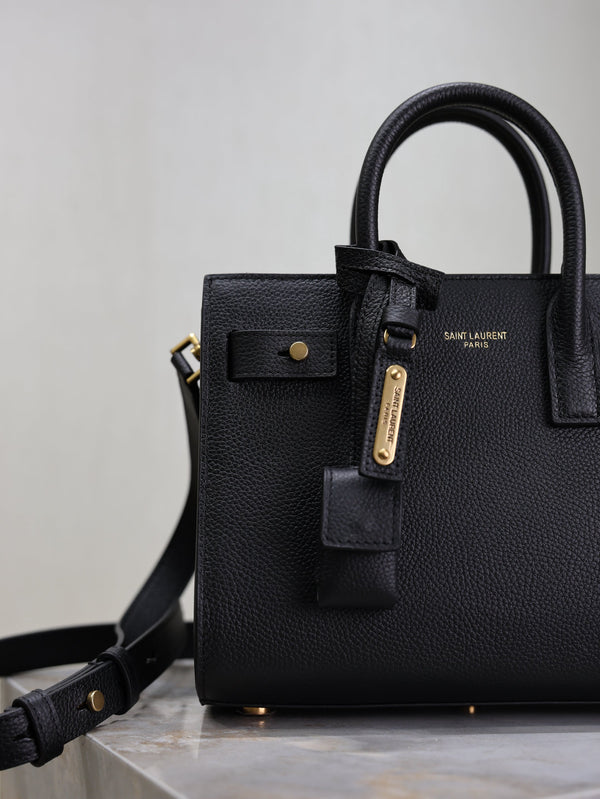 Prada Sac De Jour Nano 22cm Black Grain Cowhide GHW