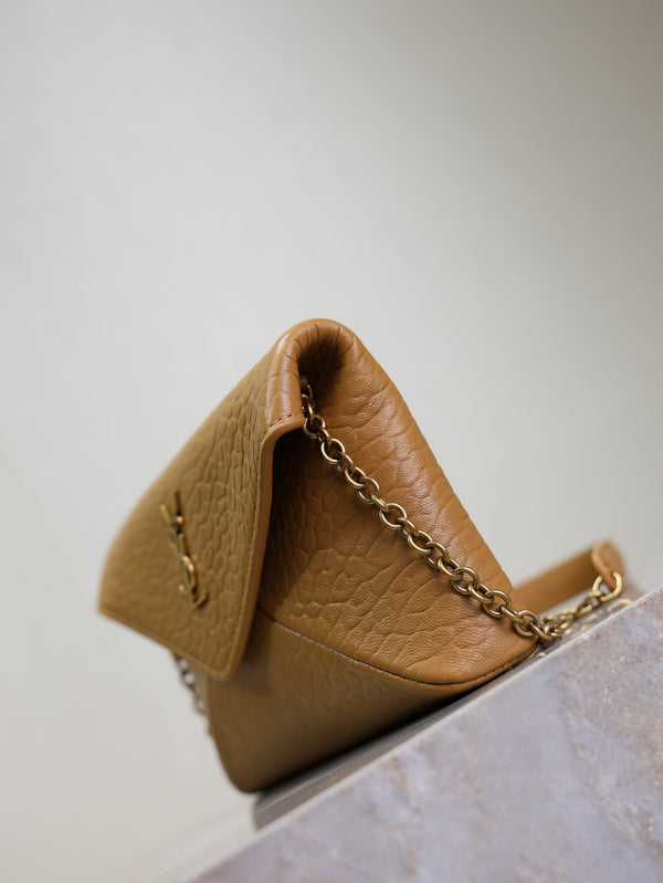 Prada Calypso Bag 19cm Light Brown Elephant Leather
