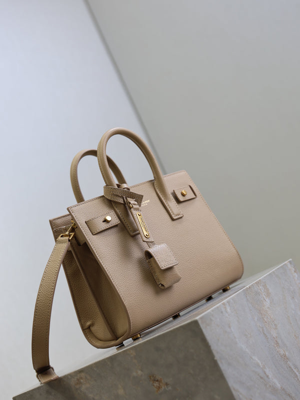 Prada Sac De Jour Nano 22cm Beige Grain Cowhide GHW