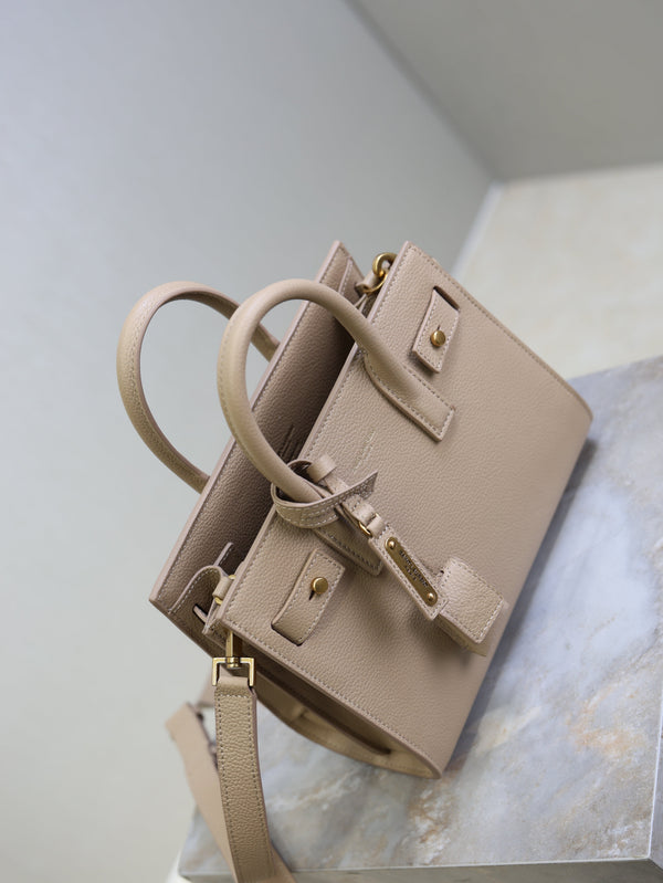 Prada Sac De Jour Nano 22cm Beige Grain Cowhide GHW