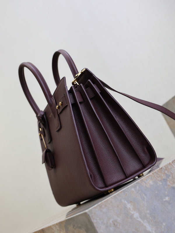 Prada Sac De Jour Nano 32cm Dark Burgundy Grain Cowhide GHW