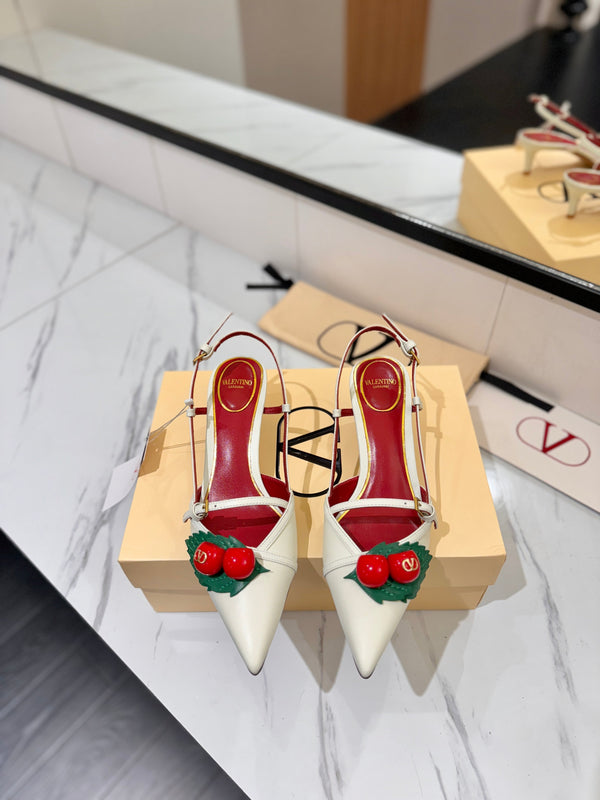 VT Cherryfic Slingback 5cm White Leather 666319