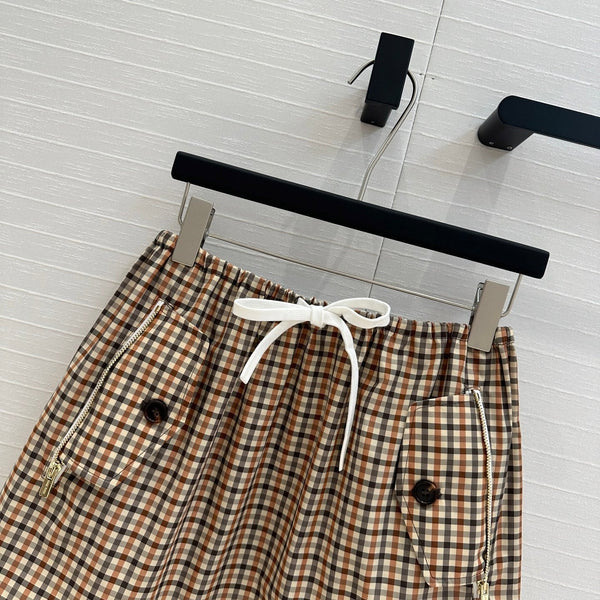Miu Miu Puffy Mini Skirt Beige Brown Polyester