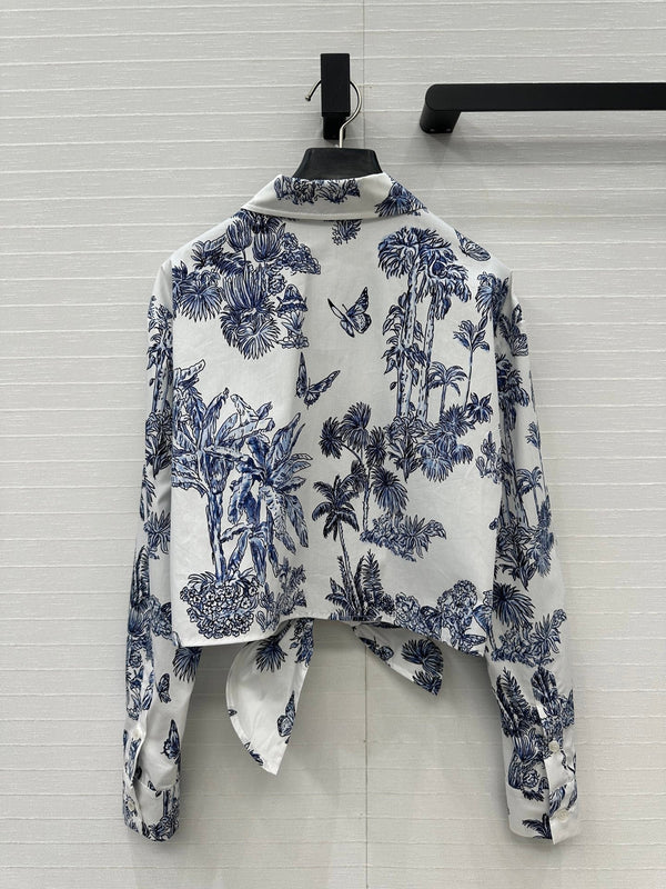 CD 25 Bow Tie Shirt Blue White Cotton