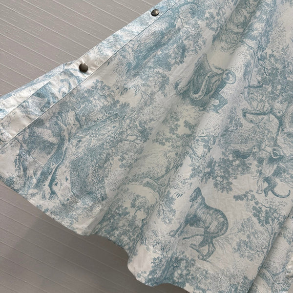 CD 25 Sauvage Jouy Button-down Dress Blue White Cotton