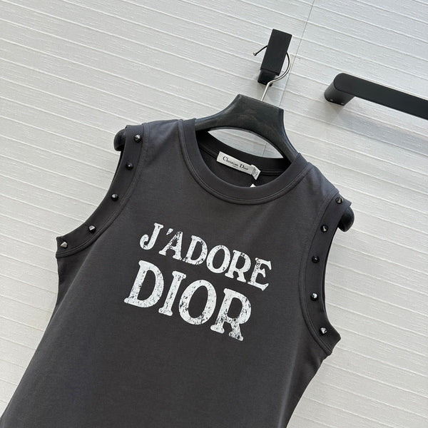 CD 25 J'Adore Dior Vest T-shirt Dark Gray Cotton