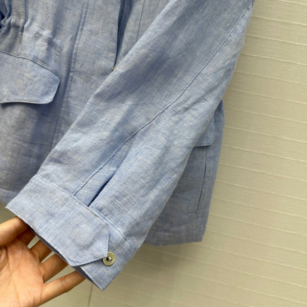 LP 25 Vest Blue Linen Polyester 272161