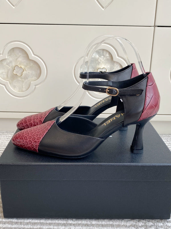 CC 26s Slingback Red Black Embossed Lambskin 909543
