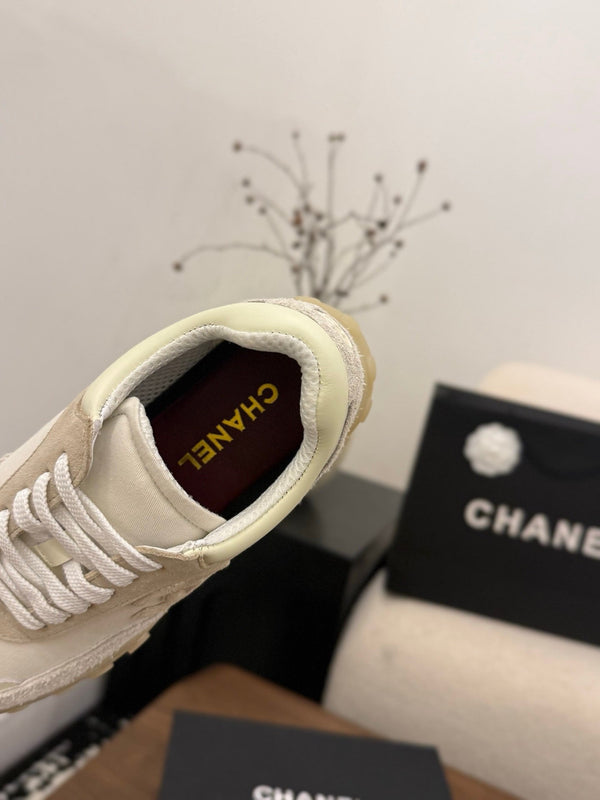 CC 2026 Sneaker Grey White Fabric Suede Calfskin 676168