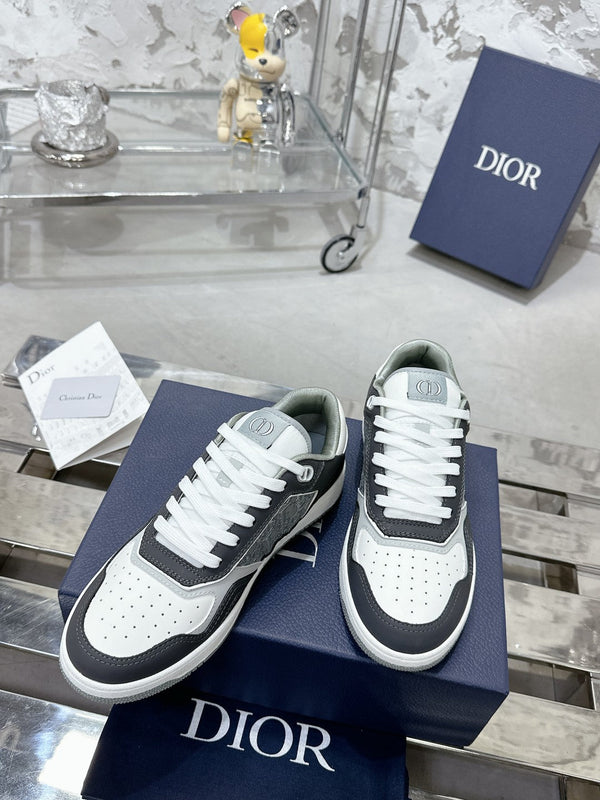 CD B27 Low-Top Sneaker 30mm In Grey Black Monogram Calfskin 100801