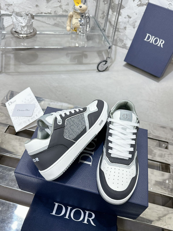 CD B27 Low-Top Sneaker 30mm In Grey Black Monogram Calfskin 100801