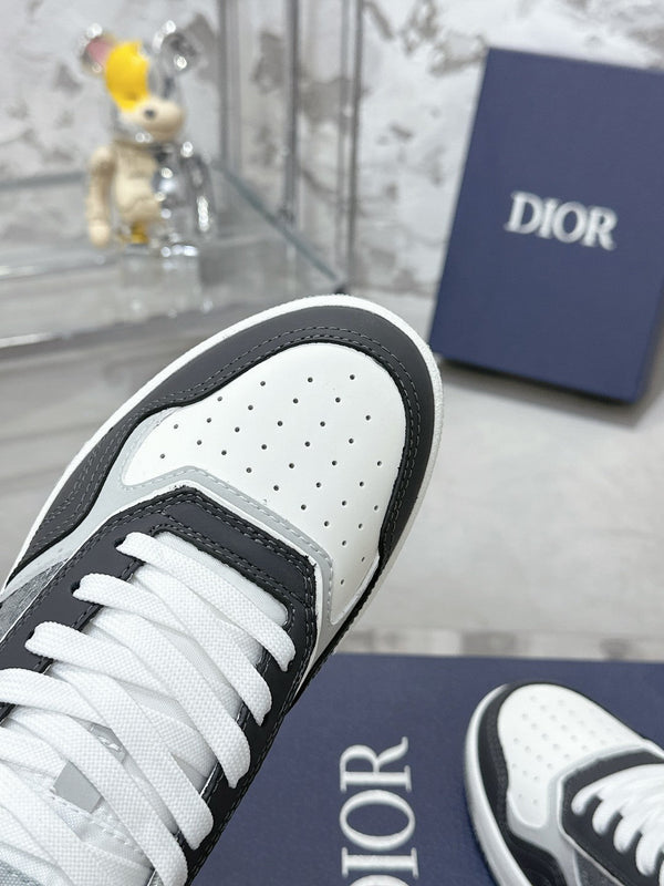 CD B27 Low-Top Sneaker 30mm In Grey Black Monogram Calfskin 100801