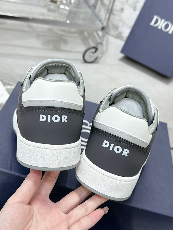 CD B27 Low-Top Sneaker 30mm In Grey Black Monogram Calfskin 100801