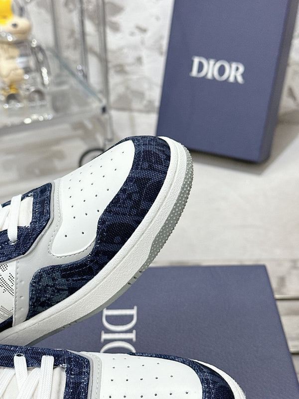 CD B27 Low-Top Sneaker 30mm In Deep Blue Monogram Calfskin 100821