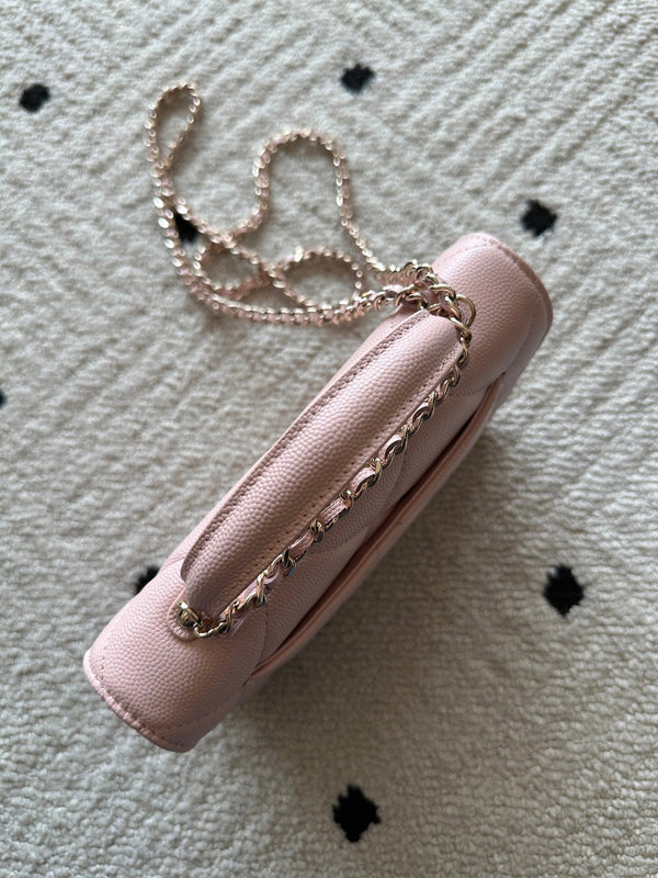 Chanel 2025 Trendy CC Wallet on Chain 19cm Bag Pink Caviar Leather 320290