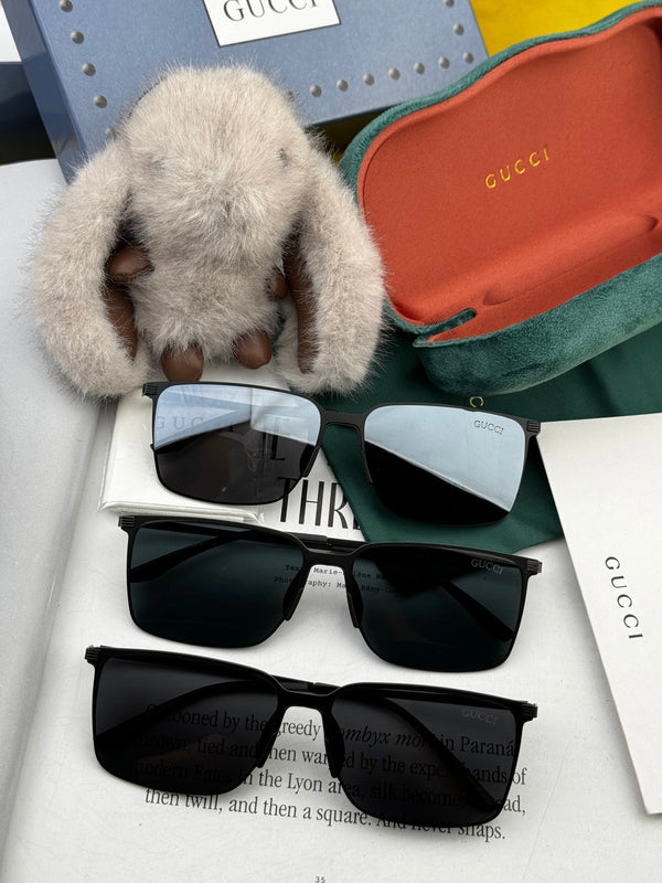 RECTANGULAR FRAME SUNGLASSES G01810 IN METAL