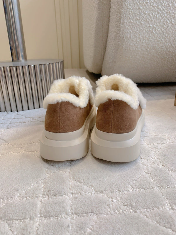 UGG Tazz Slipper Loafers Brown Mix Beige Suede and Fleece 516904