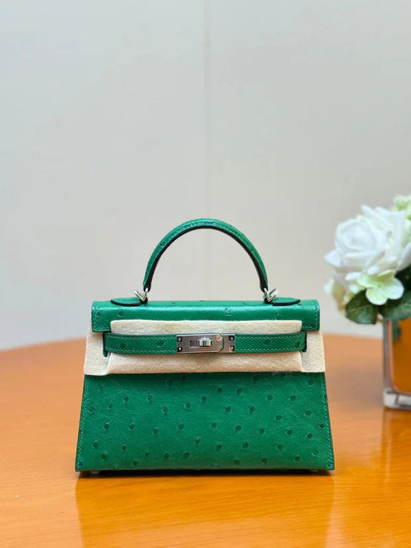 Hermes 2026 Mini Kelly Bag 19cm Ostrich Leather 284449