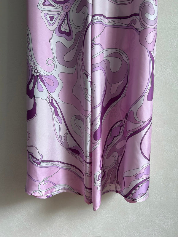 Pucci 26s Stella-Print Silk Pant Purple Silk 391066