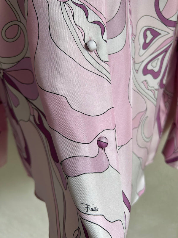 Pucci 26s Stella-Print Silk Shirt Purple Silk 391067