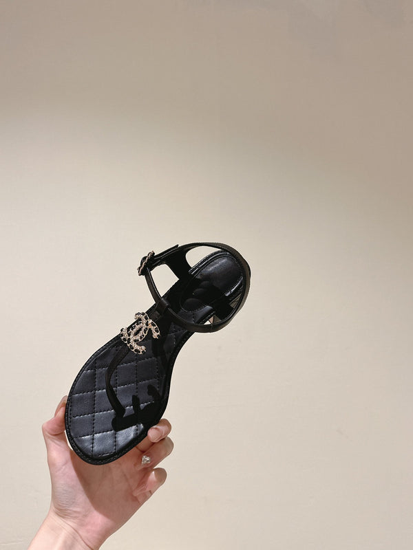 cc sandal 45 black lambskin
