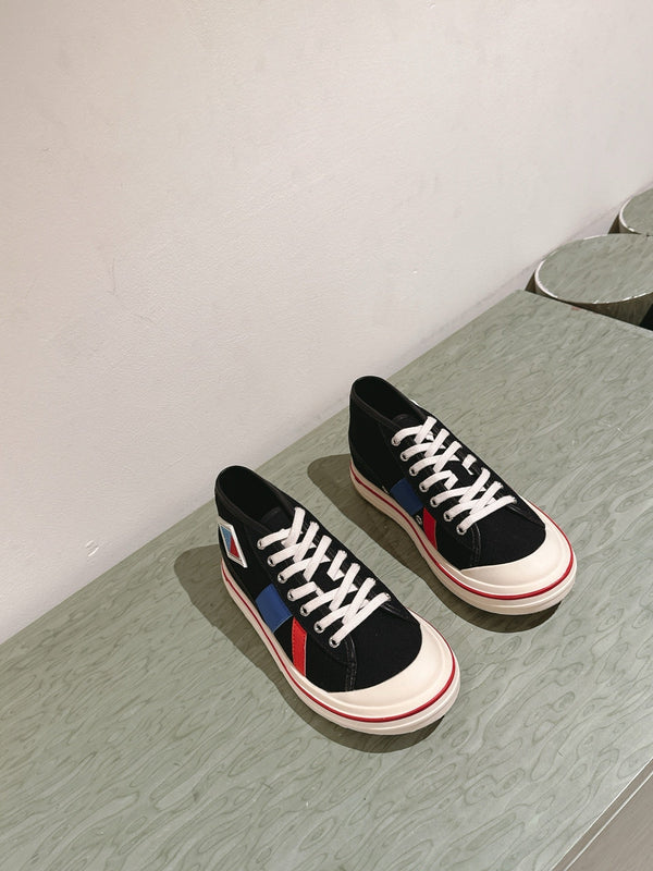 BV Eliot Sneaker Black/Blue Cotton Calfskin 446195