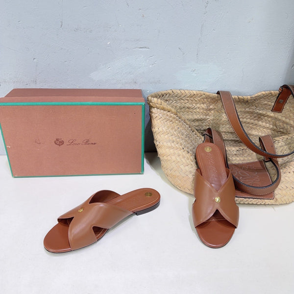 LP Vera Flat Sandal Brown Sheepskin 742544